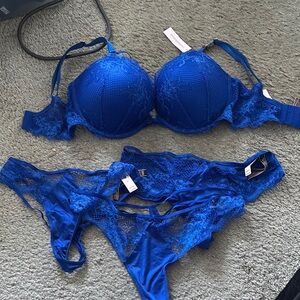 Victoria's Secret Royal Blue Lace Lingerie